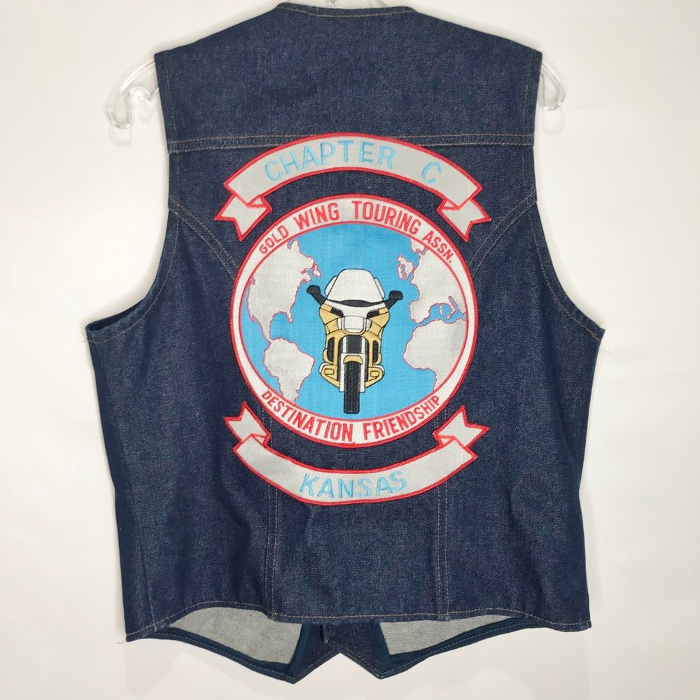 Wrangler Vtg Vest sz Lg Honda Goldwing  Motorcycle - Picture 2 of 8